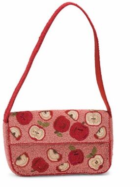 From India to You Beaded Red Apple Shoulder Bag